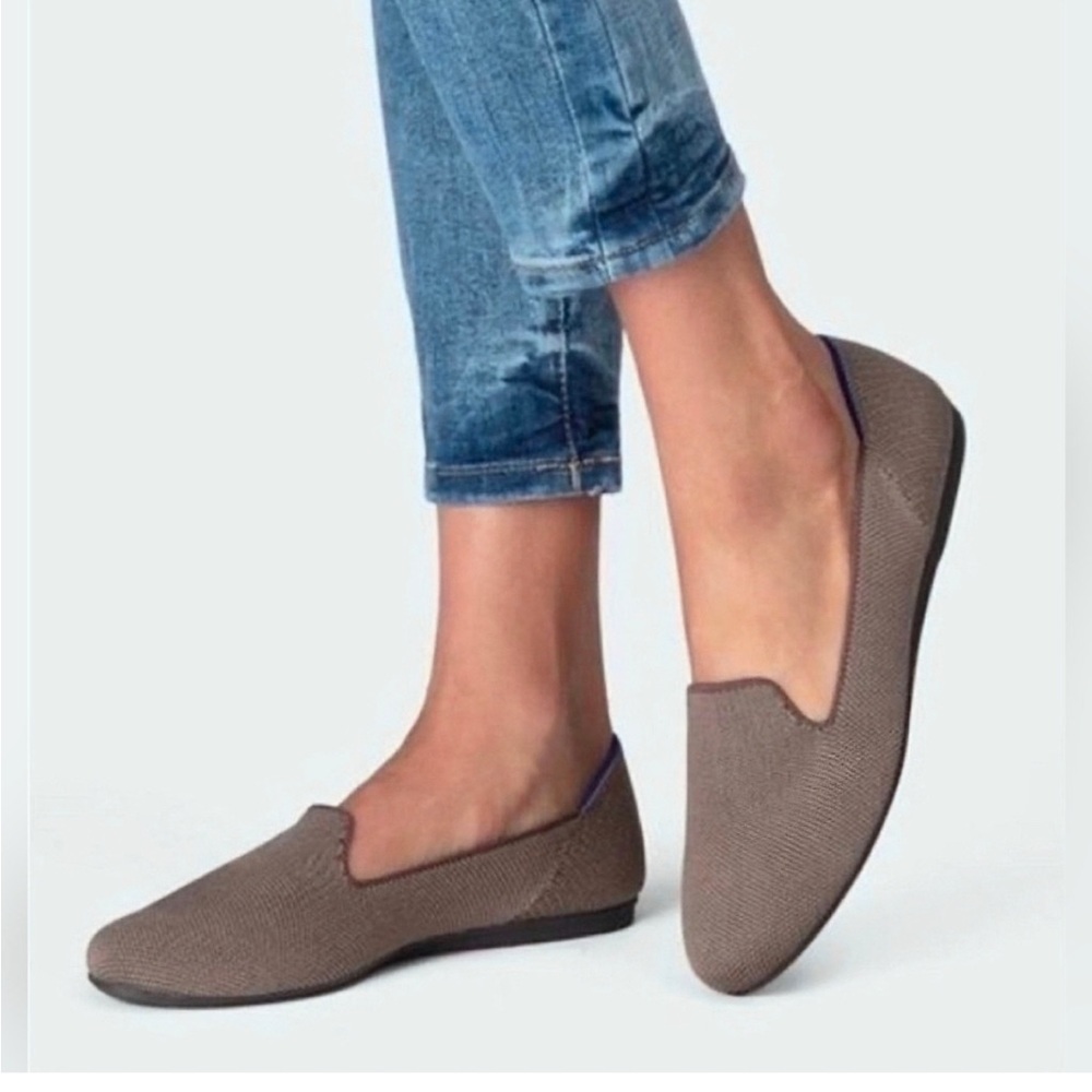 Rothy’s The Loafer Womens Size US 8 Mocha Textile Round Toe Flats Slip On Shoes